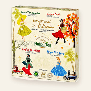 Halpe Tea Exceptional Tea Collection – 32 luxury pyramid tea bags gift box